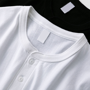 Wholesale Custom Mens Graphic t Shirts Raglan Long Sleeve Merino Wool <strong>Henley</strong> <strong>Tshirt</strong> - Product Image 1