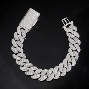 Collana a catena cubana pesante da 15 mm con moissanite, in argento sterling S925 placcato <span class=keywords><strong>oro</strong></span> 18K, gioielli hip hop bling da uomo, colore <span class=keywords><strong>D</strong></span> VVS1 - Product Image 4