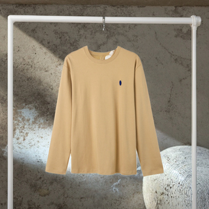 เสื้อยืดแขนยาวผู้ชายผ้าฝ้ายแท้ 100% ขายส่ง น้ำหนัก 220 กรัม คุณภาพสูง ปักโลโก้ ลายพื้นเรียบ ดิจิตอล - Product Image 3