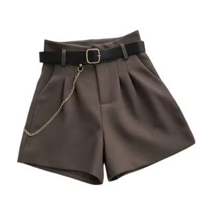 Damen Outdoor-Bekleidung Slim Fit Hochgeschnittene Anzugshorts Version A-Linie Weite Hosen - Product Image 3