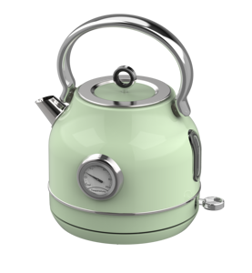 Bouilloire électrique vintage vert clair 1,7 L en acier inoxydable avec filtre lavable et lumière LED pour la cuisine domestique - Product Image 2