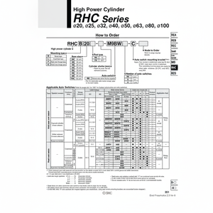 Cilindro de alta potencia de SMC Pneumatics, piezas neumáticas de RHCL40-500 - Product Image 1