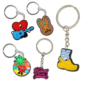 Personalized Promotional Soft PVC Cartoon Rubber <b>Custom</b> Logo 2D Lightweight Gift <b>Keychain</b> with <b>Custom</b> Shape - Product Image 1
