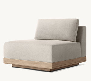 LUXORA Patio al Aire Libre juegos de jardín hotel resort sofá de teca L-seccional con mesa de centro/sofá de lujo moderno de extremo Otomano - Product Image 5