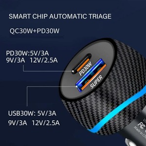 Cargador de Coche USB Tipo-C de Carga Súper Rápida PD de 75 W, Adaptador de Coche QC3.0 para Samsung Xiaomi - Product Image 5