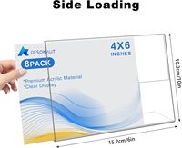 Cadre photo moderne en plastique transparent de 4x6 pouces, support de table pour menus, support horizontal pour affiches en acrylique