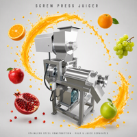 Automatische spiraalvormige schroefpers sapcentrifuge met hoge sapopbrengst voor de verwerking van fruit en groenten zoals peer, kool, kokosnoot en suikerriet.