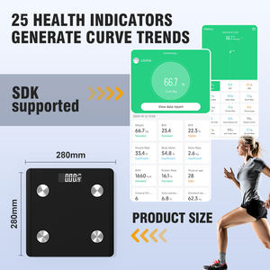 ओम ओम 180 किलोग्राम पतला फ्लैट डिजिटल टेम्पर्ड ग्लास ब्लू दांत घरेलू शरीर वसा स्केल - Product Image 3