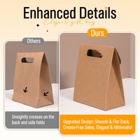 Boîte cadeau portable élégante réutilisable avec poignée découpée, design à rabat et fond scellé pour les faveurs de fête, emballage de bonbons, en papier vide