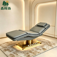 Table de massage électrique pour physiothérapie, lit de soin réglable pour cils et visage, base métallique, lit de massage spa, lit facial pour salons de beauté