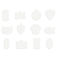 Plaques vierges en aluminium pour sublimation, pour médailles d'identification pour chien, avec chaîne, imprimables double face, 1 mm, pour pendentif photo ou logo DIY