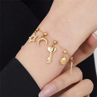 SP vente en gros en acier inoxydable breloques fabrication de bijoux lune étoile de mer bricolage breloques pour collier Bracelet accessoire fait main