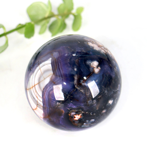 Factory Discount Blue Sakura Agate Sphere Natural <b>Crystal</b> Flower Agate <b>Ball</b> Polished Technique - Product Image 4