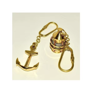 Sang trọng cổ điển phim hoạt hình <span class=keywords><strong>Brass</strong></span> đèn lồng Keychain Chất lượng cao kim loại hải lý vòng chìa khóa thời trang biển sưu tập keyholder - Product Image 4