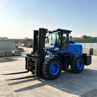 Chariot élévateur diesel SHANNENG 8 tonnes 4x4 tout-terrain avec contrepoids lourds certifié EPA4 pour les opérations minières et dans les carrières