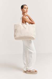 LILALILA Custom Logo Extra Large Heavy Duty Organic Canvas Tote <b>Bag</b> With Bottom Gusset - Product Image 3