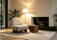 Fauteuil de salon moderne et durable avec structure en bois pour la maison, le bureau, le salon, la salle à manger et l'hôtellerie