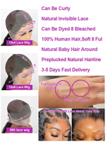 Perruque de cheveux humains bouclée de 30 pouces avec dentelle frontale 13x6 HD, perruque frontale complète HD Water Wave pré-épilée en promotion
