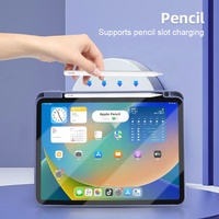 Étui pliable en PU pour tablette iPad 10 2025 11 Pro 9.7/10.2/10.5/10.9/11/12.9/13 pouces, coque transparente avec emplacement pour stylet