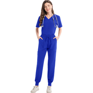 Women's Scrub Set Moisture Wicking Knitted Split Uniforms For Hospital And Spa Use Size S XXL - Product Image 5