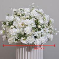 Grande boule de fleurs blanches de 80 cm, centre de table, fleurs artificielles, fournitures pour mariage et banquet