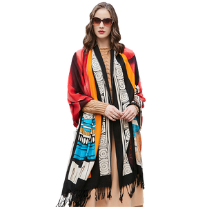 2023 surdimensionné luxe personnalisé mérinos Pure laine hiver <span class=keywords><strong>cachemire</strong></span> écharpe Pashmina châle câble en vrac <span class=keywords><strong>Plaid</strong></span> écharpes - Product Image 1