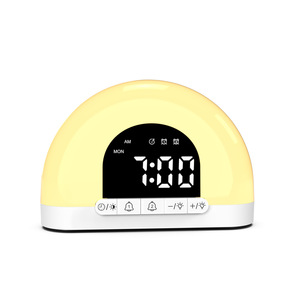 Smart Desktop <b>Clock</b> With Wake Up Light Adjustable Night Light For Bedroom Living Room USB Powered Built In <b>Battery</b> - Product Image 1