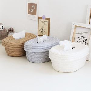 Customize your desired storage decoration cotton rope basket for home woven storage organization