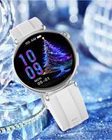 Montre connectée ECG Health ET491 avec écran AMOLED de 1,32 pouces, lecture de musique, appels Bluetooth, fréquence cardiaque, tension artérielle, étanche, pour femmes