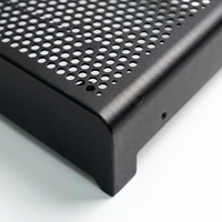 Service de fabrication métallique sur mesure OEM : Grille de protection noire mate en maille perforée et pliée pour machine