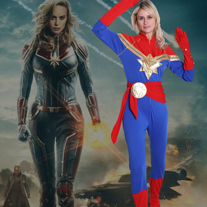 <b>Captain</b> <b>Marvel</b> Kids <b>Costume</b> Jumpsuit Red Blue Gold Girls Avengers Cosplay Outfit Stage Wear - Product Image 4