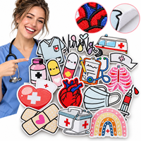 Patch brodé thermocollant ou à coudre pour infirmières, pour tenues médicales, motif Kawaii, vente en gros