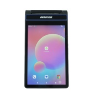 Tablet POS Android 14 8 Inci dengan Printer Thermal 80mm Terintegrasi, Pembaca NFC, Pemindai Kode QR 2D untuk Restoran dan Pemesanan Ritel
