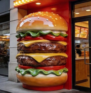 Statua Gigante di Hamburger in Resina 3D, Decorazione a Tema Alimentare per Ristoranti/Strade/Parco Divertimenti - Product Image 3
