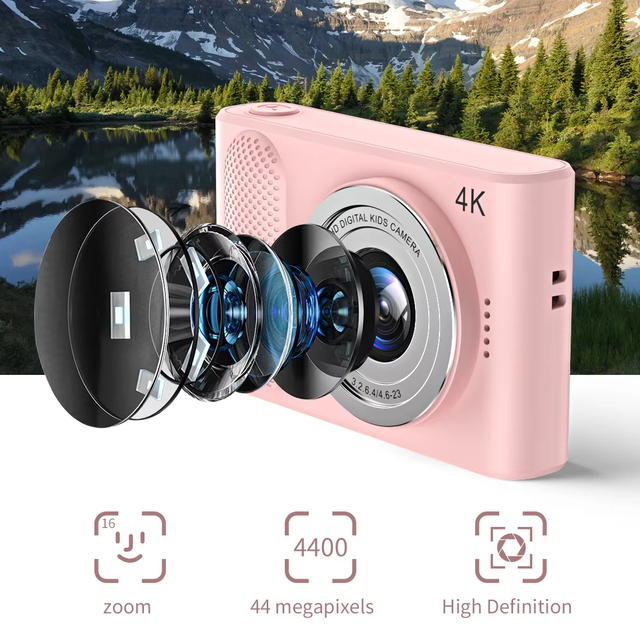 Jumon HD Kids Camera 44MP 4K Video MicroSD Print Function AI Voice Assistant for Students