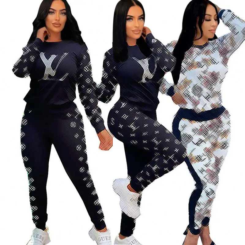 Fall Cotton two piece set new winter women clothes Casual sports suit 2022 designer 2 piece set for women