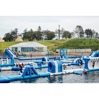 Parc aquatique gonflable géant robuste flottant parcours d'obstacles en eau sauter Aqua aire de jeux île gonflable pour lac