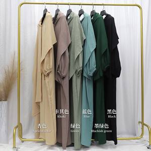 アバヤ女性用ドレスビンテージトルコファッションドバイODMクロスボーダーダイレクトAliexpressメイドポリエステル秋の完璧なヒジャーブ - Product Image 2