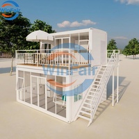 Maisons conteneurs WinFair Nepal, maison modulaire préfabriquée à 2 chambres, 2 étages avec plateforme pour auberge / villa de villégiature / petit appartement
