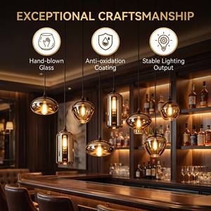 <span class=keywords><strong>Lampadario</strong></span> a Grappolo in Vetro <span class=keywords><strong>Grigio</strong></span> Fumé a 8 Luci, Stile Nordico Moderno, Personalizzabile per Ristoranti, Bar e Isole Cucina - Product Image 5