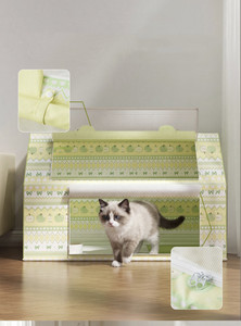 Grande tente <span class=keywords><strong>de</strong></span> jeu pliable pour chat d'intérieur avec fenêtre en maille, enclos portable pour chatons en gestation ou en convalescence - Product Image 3