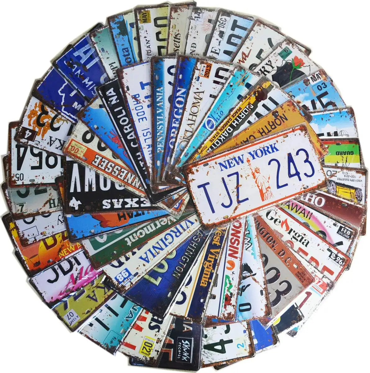 사용자 정의 자동차 자전거 금속 접시 장식 지역 디지털 양각 금속 번호판 다양 한 복고풍 번호판 도매