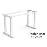 Table de bureau électrique à double moteur AOR ZJ-S4D-FB, cadre métallique, design moderne, longueur extensible, ergonomique