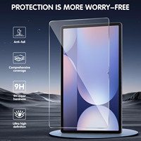 Protection d'écran en verre trempé anti-rayures 2.5D 9H pour tablette Samsung Galaxy Tab S7+/S8+/S9+/S10+/S7FE/S9FE 12.4 pouces