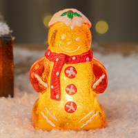 Jouets de noël ornement décor brillant bonhomme de neige LED veilleuse cadeaux de noël mignon bonhomme de neige pain d'épice homme ornements