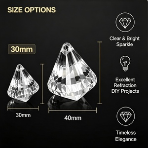 Belight Clear Color 30mm 40mm Pièces de lustre en cristal facetté poli gravé, écologiques, en forme de <span class=keywords><strong>boule</strong></span> de diamant - Product Image 6