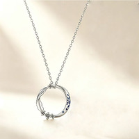 Collier de couple Xinfei en bambou plaqué platine, lumineux et scintillant, pour lui et pour elle, luxe léger et sportif
