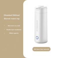 Bouilloire électrique 300ml Bouteille chauffante électrique portable Bouilloire automatique en acier inoxydable 304 Pot thermique Tasse à eau bouillante