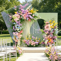 Fleurs artificielles en plastique style Monet, thème Forêt Romantique, incluant des orchidées Phalaenopsis, des roses et des fougères asperges, pour décoration de mariage en extérieur