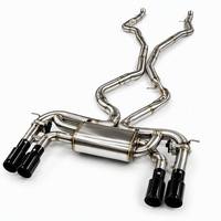 Sistema de Escape Catback de Acero Inoxidable con Silenciador Valvetronic y Puntas Cuádruples de Fibra de Carbono, Compatible con BMW X5M F85 X6M F86